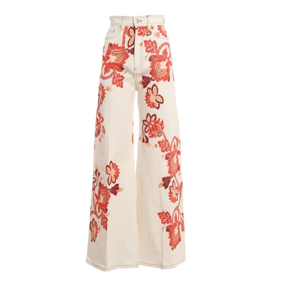 NWT $750 ETRO White Denim Paisley Jeans Size US 28